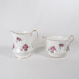 Princess House Exclusive Hammersley Spode English Rose Creamer & Sugar Bowl EUC